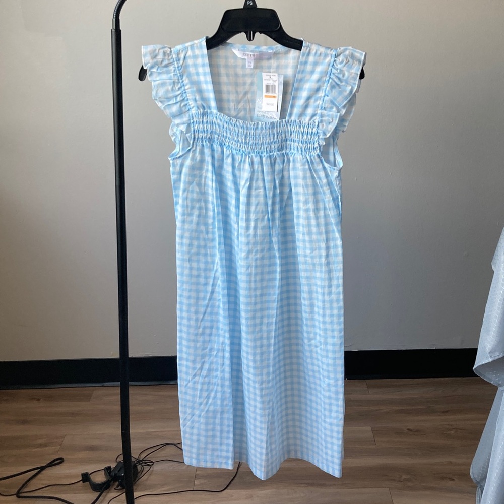 Jasmine Rose Petite gingham print nightgown cotton lightweight smock detail PS - Picture 4 of 17